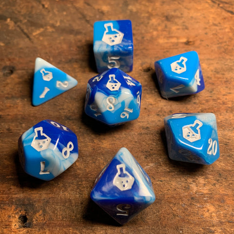 Polydice Potions: 7 Piece Dice Set - Shape Water