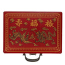 Traditional Chinese Mahjong Set Travel Size - Red Leatherette Case