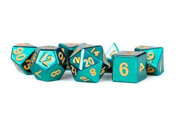 16mm Metal Dice Set - Painted Turquoise