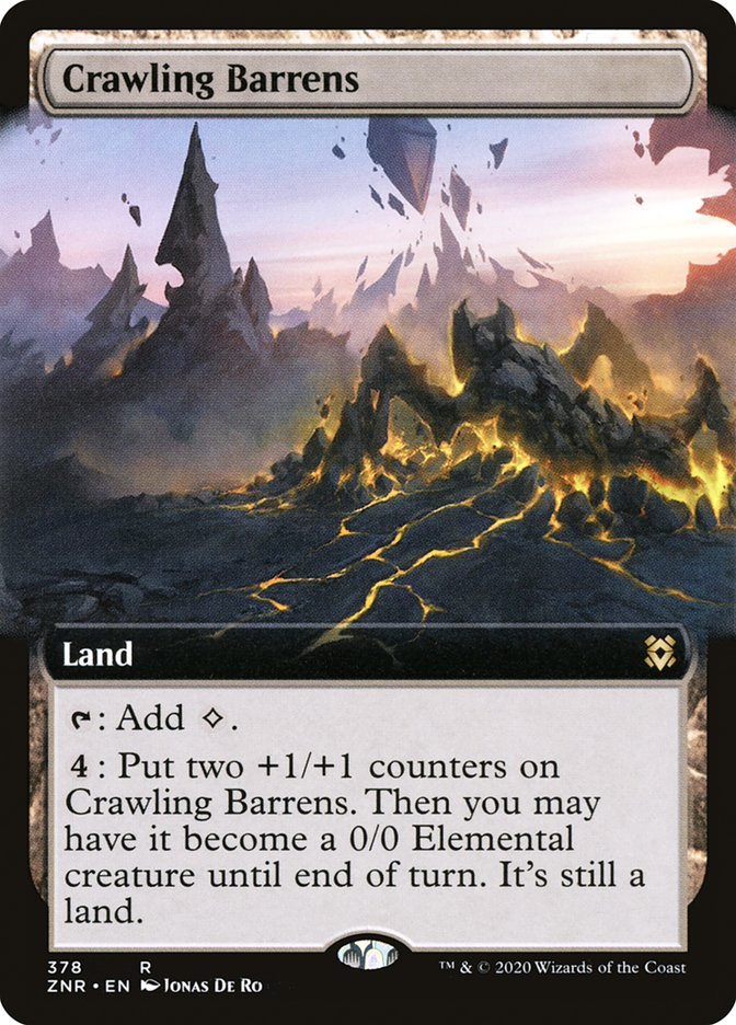 Crawling Barrens (Extended Art) [Zendikar Rising]