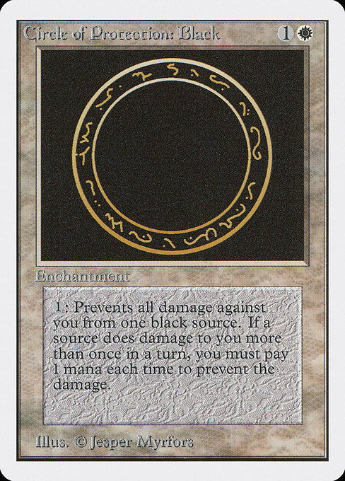 Circle of Protection: Black [Unlimited Edition], MTG Single - Gamers Grove