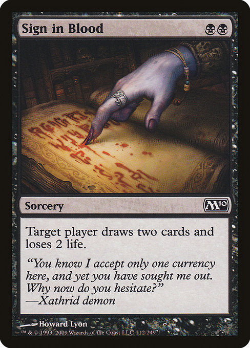 Sign in Blood [Magic 2010], MTG Single - Gamers Grove