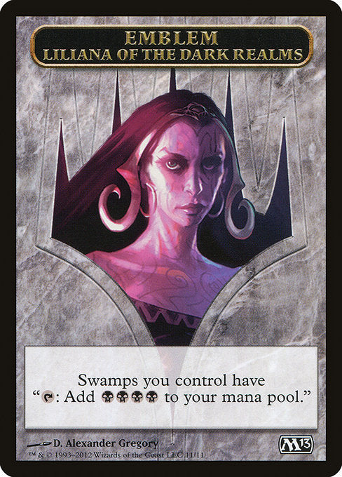 Liliana of the Dark Realms Emblem [Magic 2013 Tokens], MTG Single - Gamers Grove