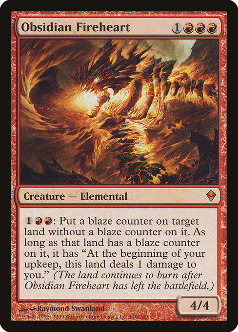 Obsidian Fireheart [Zendikar], MTG Single - Gamers Grove