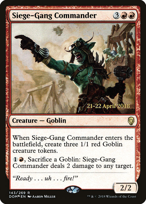 Siege-Gang Commander [Dominaria Promos], MTG Single - Gamers Grove