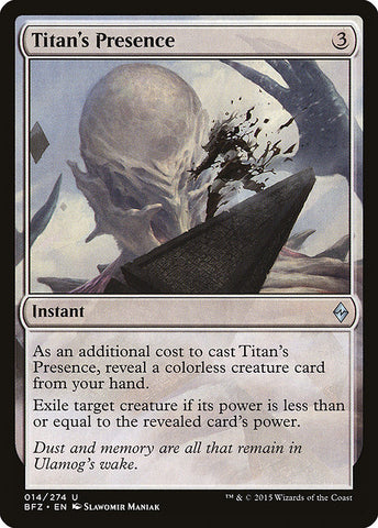 Titan's Presence [Battle for Zendikar], MTG Single - Gamers Grove