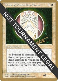 Circle of Protection: Green - 1996 Bertrand Lestree (4ED) (SB) [Pro Tour Collector Set]