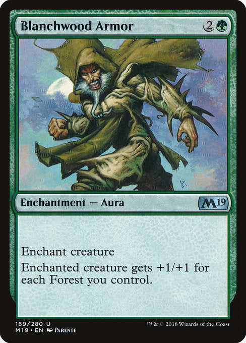 Blanchwood Armor [Core Set 2019], MTG Single - Gamers Grove