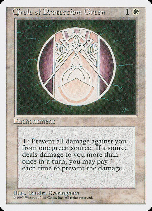 Circle of Protection: Green [Fourth Edition], MTG Single - Gamers Grove