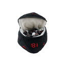 D20 Plush Dice Bag - Black & Red