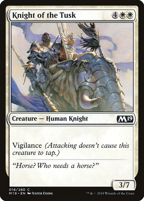 Knight of the Tusk [Core Set 2019], MTG Single - Gamers Grove