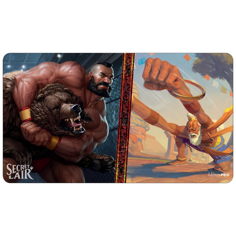 Playmat featuring Zangief, the Red Cyclone & Dhalsim, Pliable Pacifist (Secret Lair February 2022)
