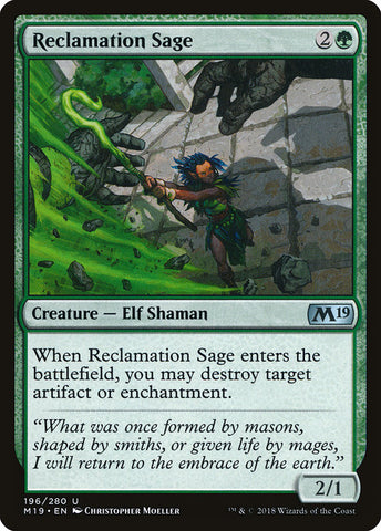 Reclamation Sage [Core Set 2019], MTG Single - Gamers Grove