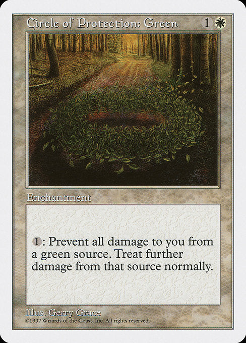 Circle of Protection: Green [Fifth Edition], MTG Single - Gamers Grove