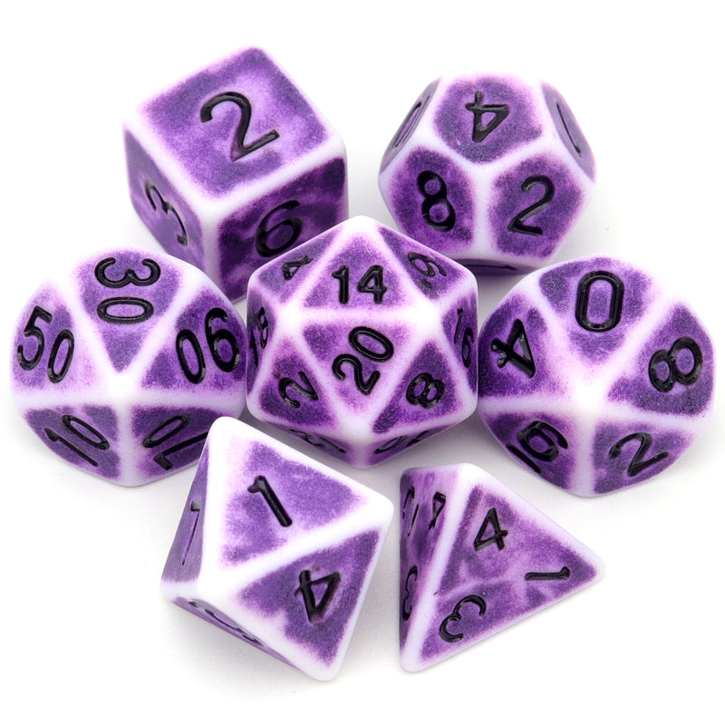 Resin RPG Dice Set - Purple Ancient