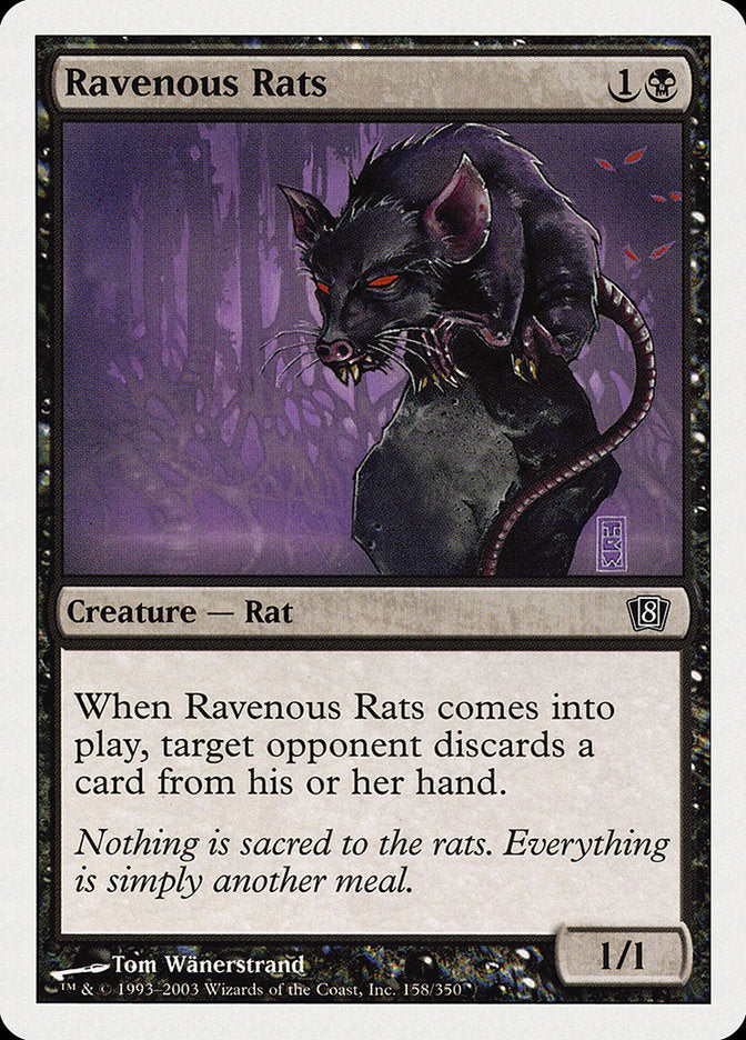 Ravenous Rats [Eighth Edition], MTG Single - Gamers Grove