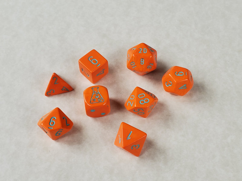 Lab Dice: Heavy Orange and Turquoise 7-Die Set
