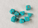 Lab Dice: Heavy Turquoise and Orange 7-Die Set