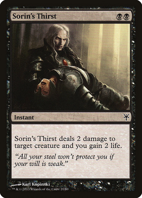Sorin's Thirst [Duel Decks: Sorin vs. Tibalt], MTG Single - Gamers Grove
