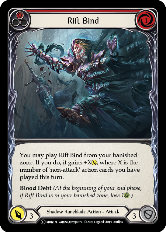 Rift Bind (Red) (Rainbow Foil) [U-MON174-RF] Unlimited Edition Rainbow Foil