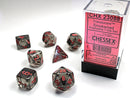 7 set Dice Block Translucent: Smoke/Red