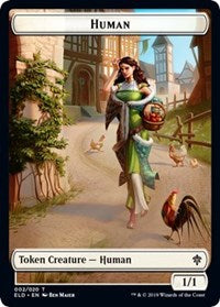Human // Beast Double-sided Token (Challenger 2021) [Unique and Miscellaneous Promos]