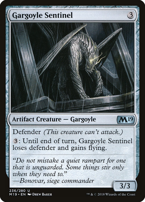 Gargoyle Sentinel [Core Set 2019], MTG Single - Gamers Grove