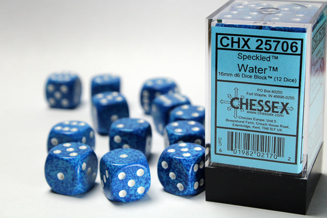 16mm Dice Block: Speckled: Water (12d6)