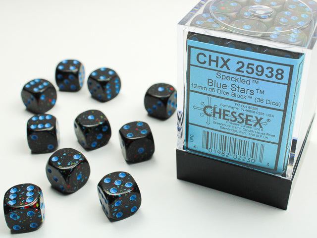 12mm Dice Block Speckled: Blue Stars (36d6)
