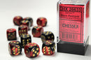 16mm Dice Block Gemini: Black-Red/ Gold (12d6)
