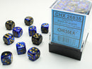 12mm Dice Block Gemini: Black-Blue/ Gold (36d6)