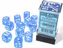 16mm Dice Block Borealis Luminary: Blue/ White (12d6)