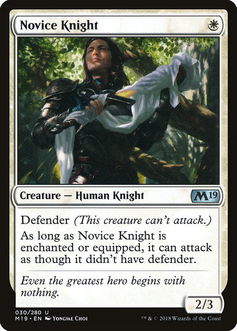 Novice Knight [Core Set 2019], MTG Single - Gamers Grove