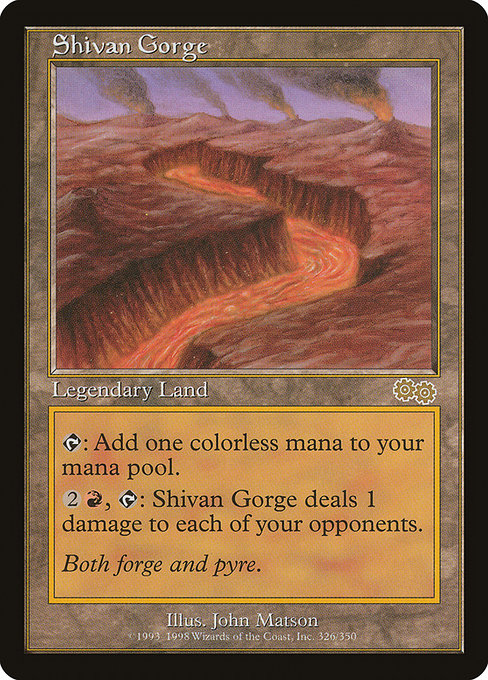 Shivan Gorge [Urza's Saga], MTG Single - Gamers Grove