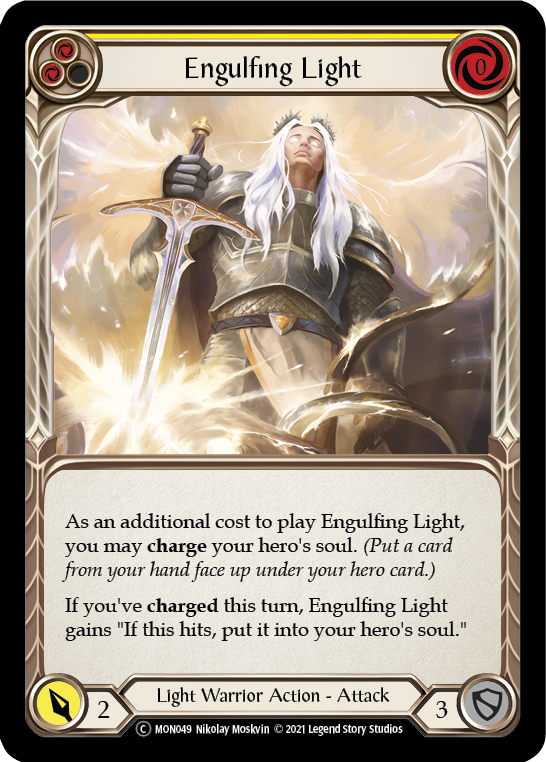 Engulfing Light (Yellow) (Rainbow Foil) [U-MON049-RF] Unlimited Edition Rainbow Foil