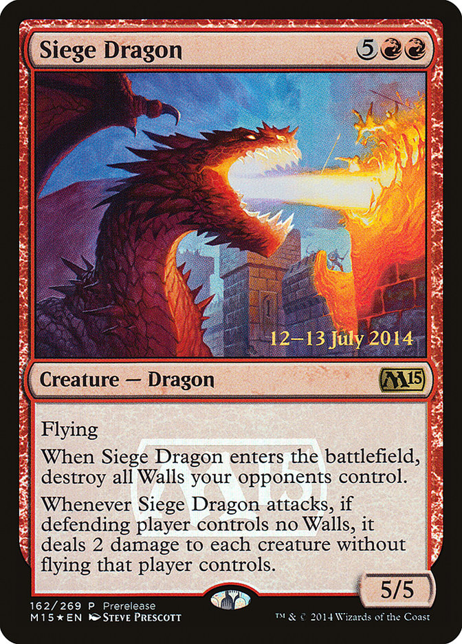 Siege Dragon [Magic 2015 Promos], MTG Single - Gamers Grove