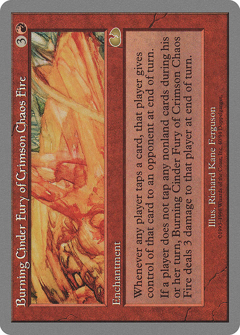 Burning Cinder Fury of Crimson Chaos Fire [Unglued], MTG Single - Gamers Grove