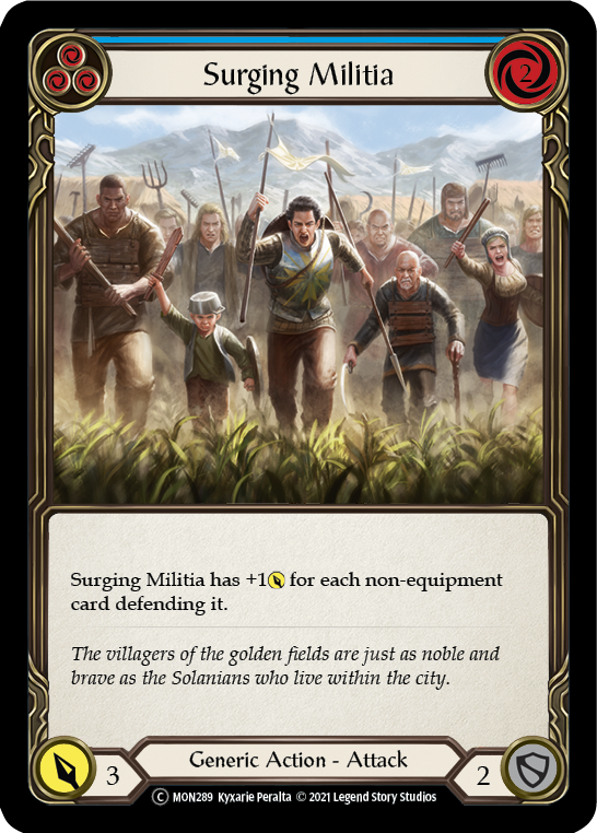 Surging Militia (Blue) (Rainbow Foil) [U-MON289-RF] Unlimited Edition Rainbow Foil