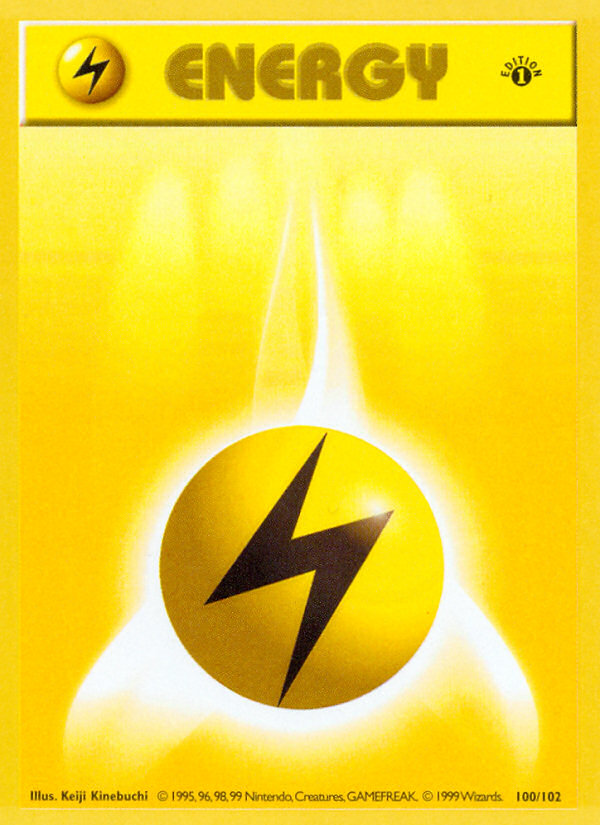 Lightning Energy (100/102) (Shadowless) [Base Set 1st Edition]