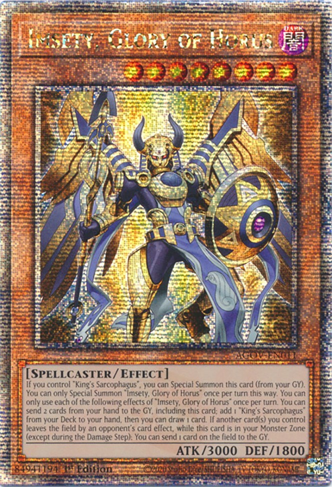 Imsety, Glory of Horus (Quarter Century Secret Rare) [AGOV-EN011] Quar