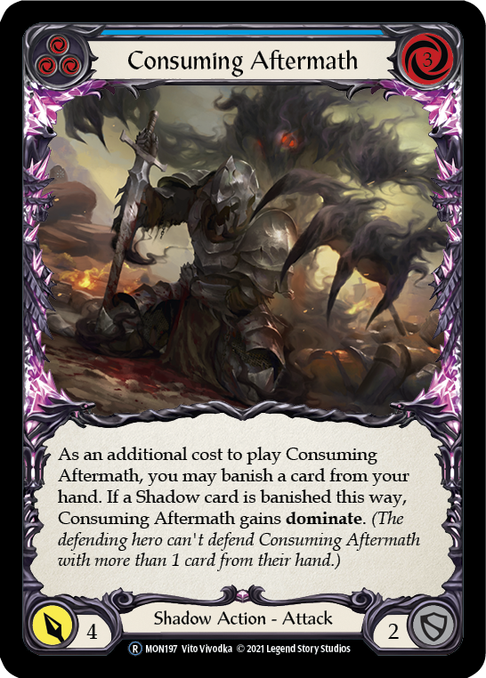 Consuming Aftermath (Blue) (Rainbow Foil) [U-MON197-RF] Unlimited Edition Rainbow Foil