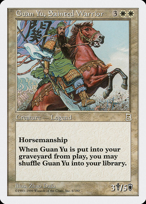 Guan Yu, Sainted Warrior [Portal Three Kingdoms], MTG Single - Gamers Grove