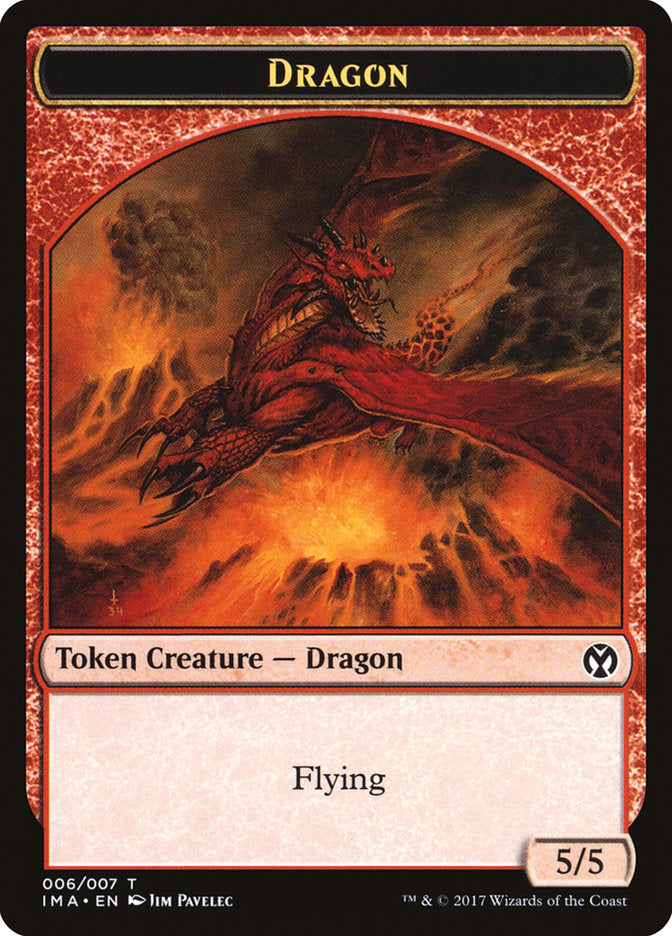 Dragon (006/007) [Iconic Masters Tokens], MTG Single - Gamers Grove