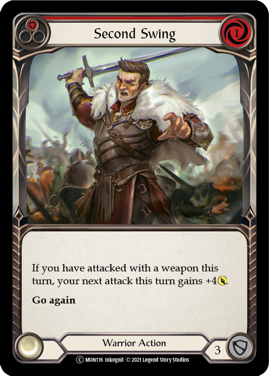 Second Swing (Red) (Rainbow Foil) [U-MON116-RF] Unlimited Edition Rainbow Foil