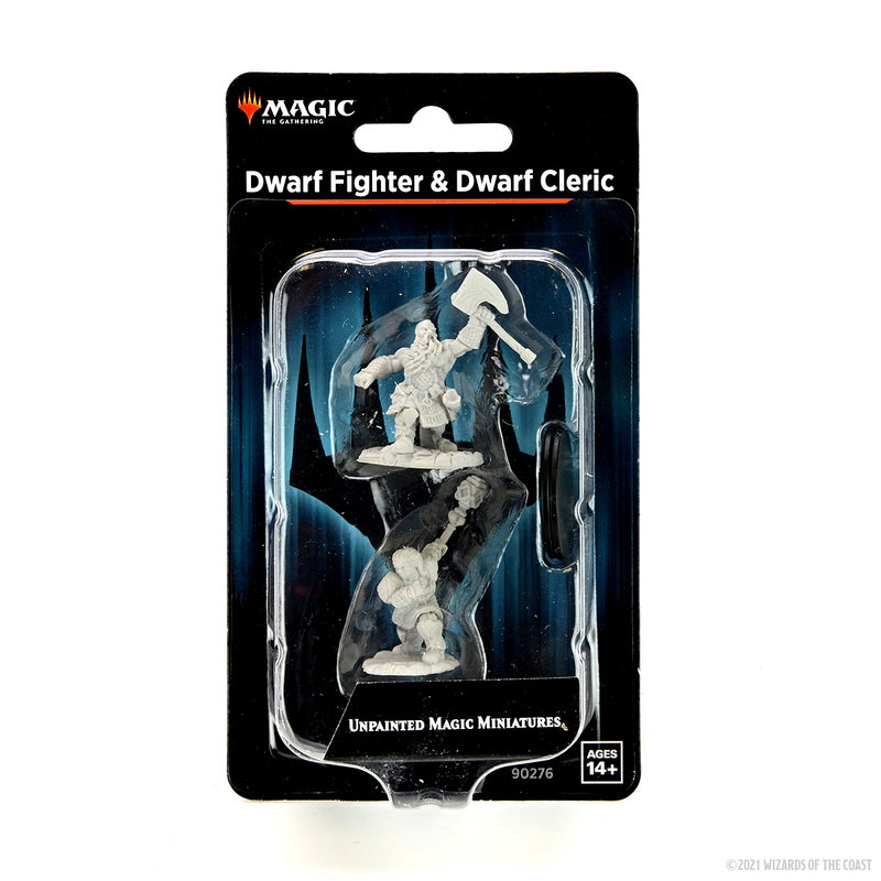 Magic the Gathering Unpainted Miniatures: Dwarf Fighter & Dwarf Cleric