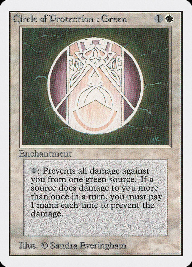 Circle of Protection: Green [Unlimited Edition], MTG Single - Gamers Grove