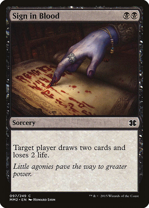 Sign in Blood [Modern Masters 2015], MTG Single - Gamers Grove