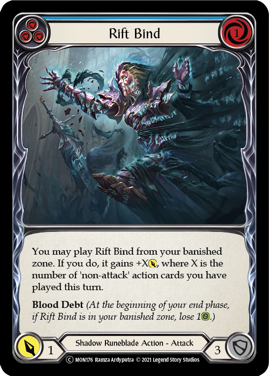 Rift Bind (Blue) (Rainbow Foil) [U-MON176-RF] Unlimited Edition Rainbow Foil
