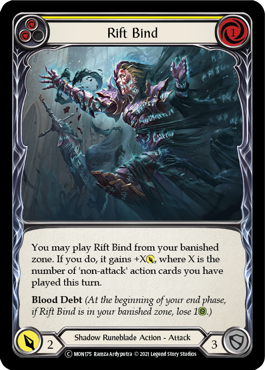 Rift Bind (Yellow) (Rainbow Foil) [U-MON175-RF] Unlimited Edition Rainbow Foil