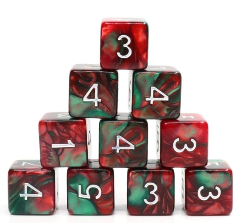 Resin 12 d6 Set - Burning Bush